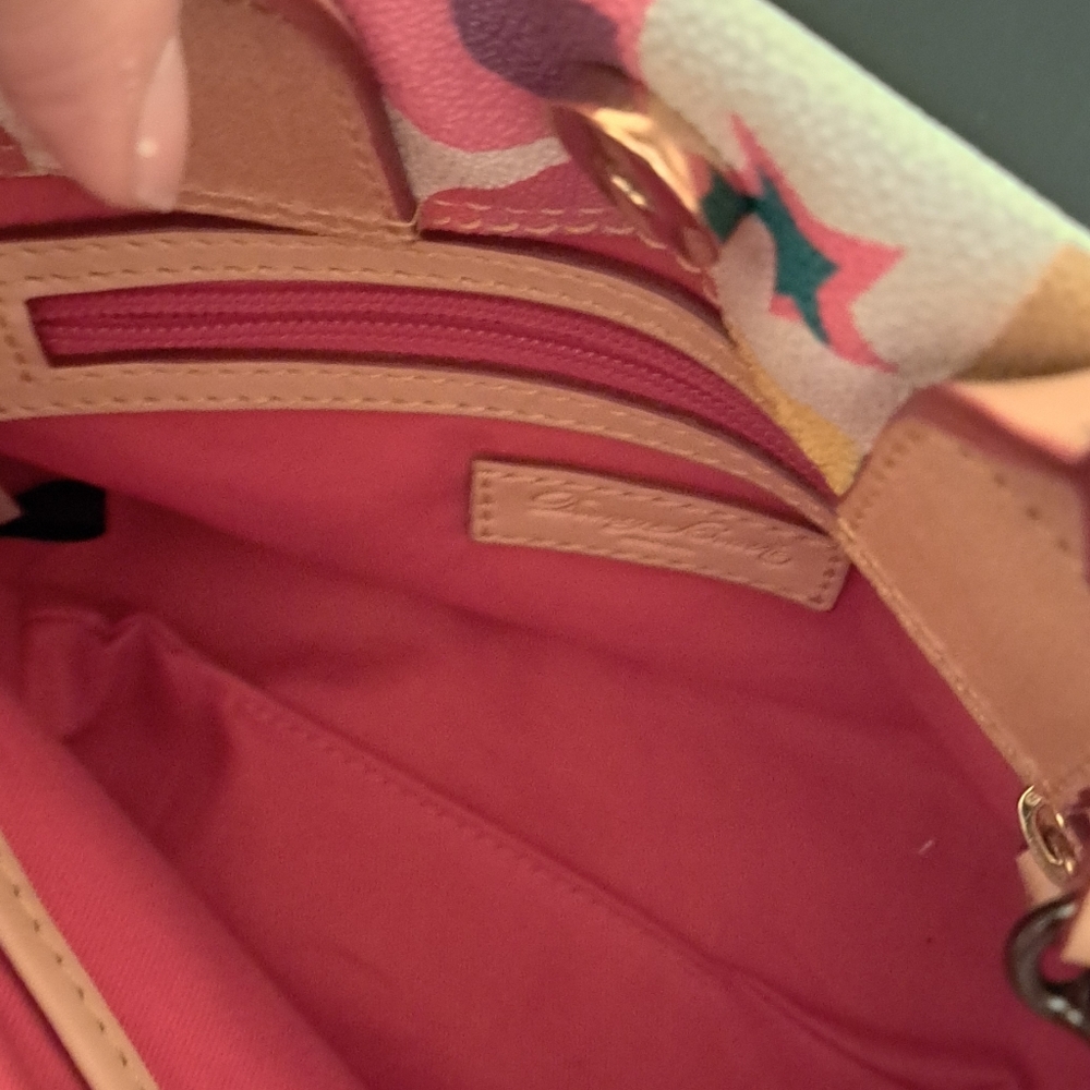 Dooney & Bourke Colorful Art Deco Tassel Tote, in like new condition. Used twice - Picture 5 of 6